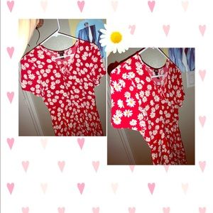 Red daisy dress